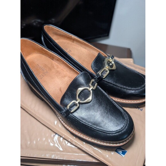 Naturalizer Shoes - Naturalizer Black Loafers Brown Buckle Lug Sole Doc Martens Style Size 7.5